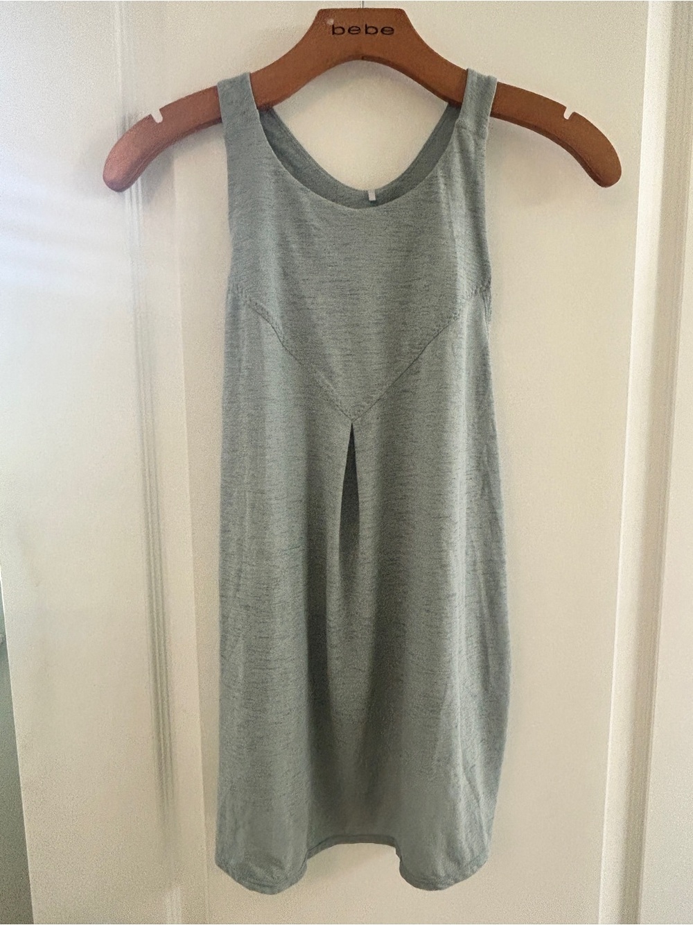 Prana yoga top - heathered green crossover back - L